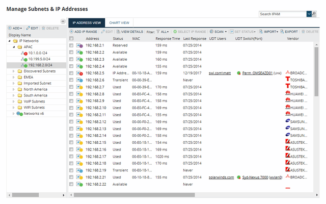 IP Address Manager | Features | SolarWinds