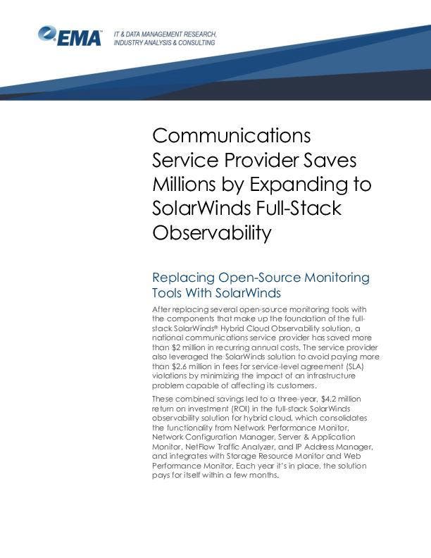 Communications Service Provider Saves Millions - pdf preview Communications Service Provider Saves Millions - pdf preview