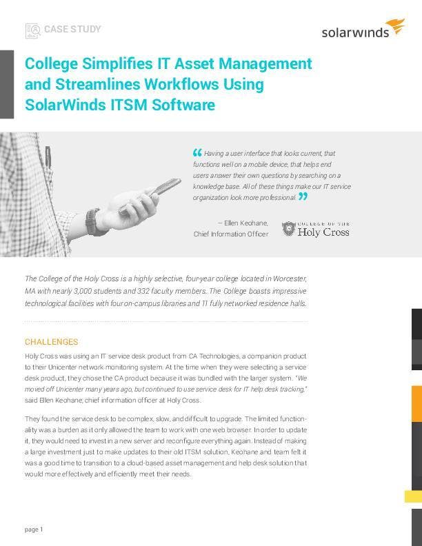 College Simplifies IT Asset Management and Streamlines Workflows Using Samanage ITSM Software - pdf preview College Simplifies IT Asset Management and Streamlines Workflows Using Samanage ITSM Software - pdf preview