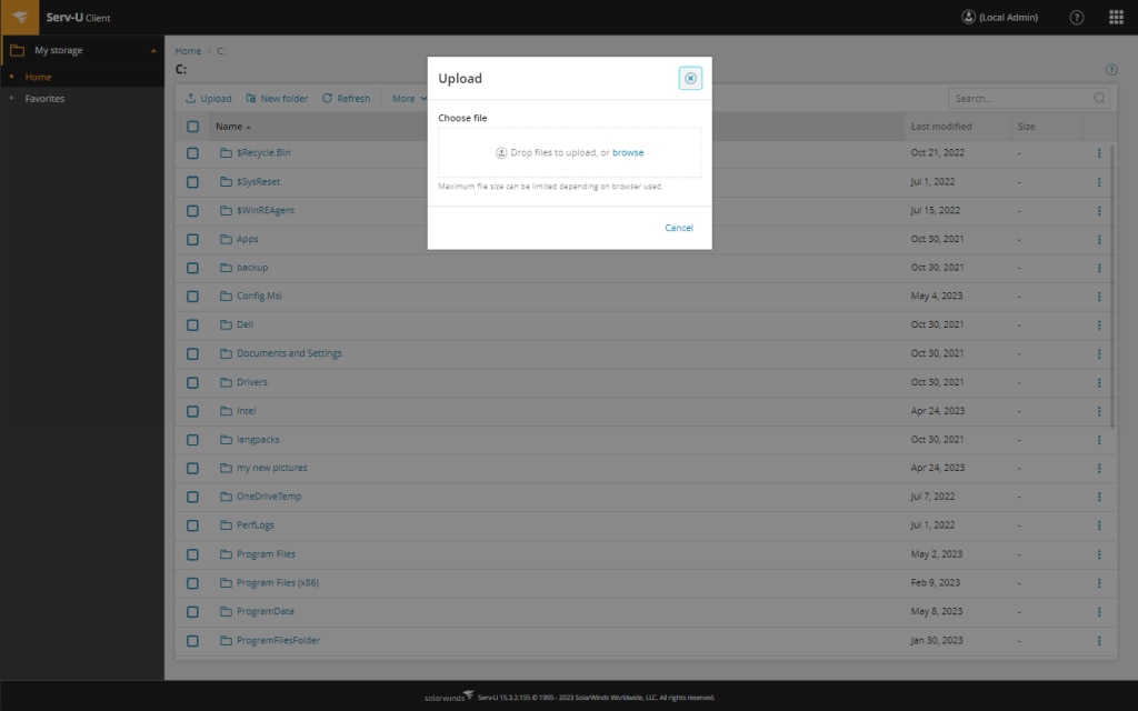 Web Based FTP Server for Linux Serv-U Use Case Layout Feature Detail Image 0