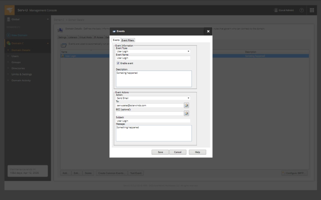 Alert Events Automation Serv-U Use Case Layout Feature Detail Image 2