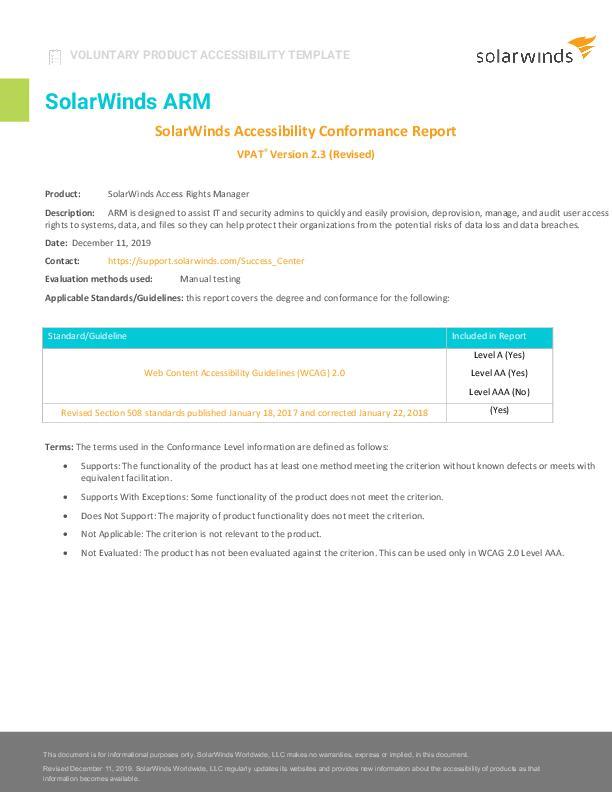 VPAT Access Rights Manager - pdf preview