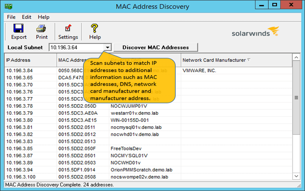 FastResolver - Host Names/IP Addresses/MAC Address Scanner