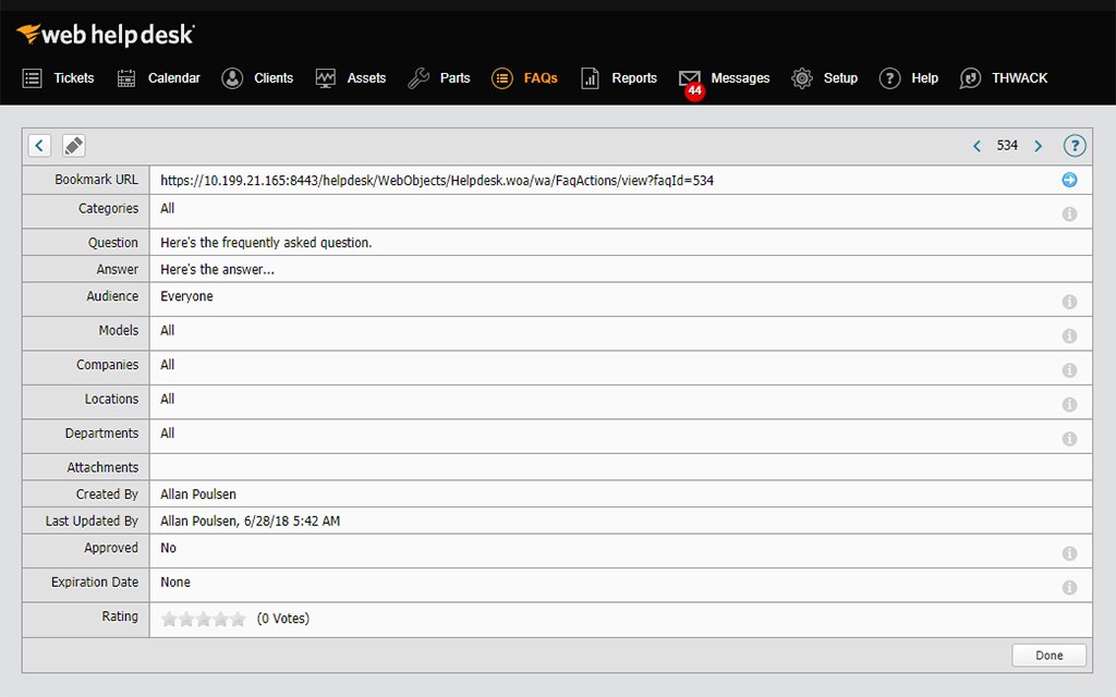 Knowledge Management - Web Help Desk Use case type 1 1 Features Array Item - features item image