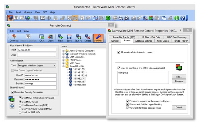 Windows Remote Desktop Control Software Dameware Use case type 1 0 Features Array Item - features item image