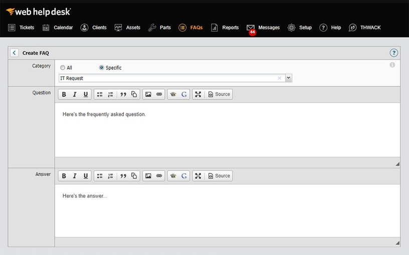 Knowledge Base Software - FAQ System – Web Help Desk Use case type 1 2 Features Array Item - features item image