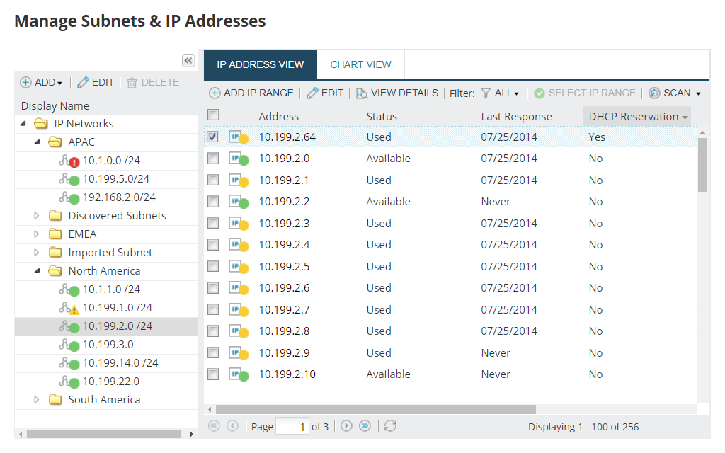 IP Address Management Software - IPAM Solution - Tree Menu Tab 3 Image