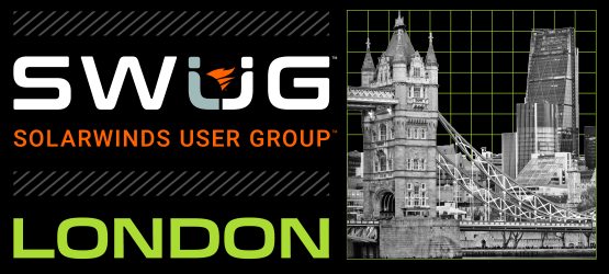 Banner image of London SolarWinds User Group (SWUG) event happening in May 2024