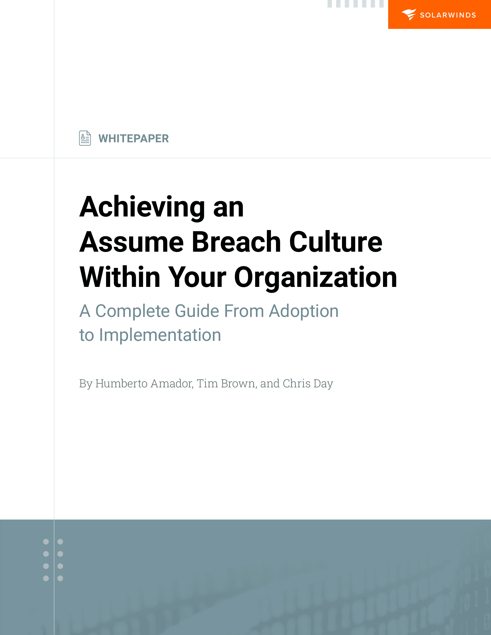 Achieving an Assume Breach Culture Within Your Organization - pdf preview Achieving an Assume Breach Culture Within Your Organization - pdf preview