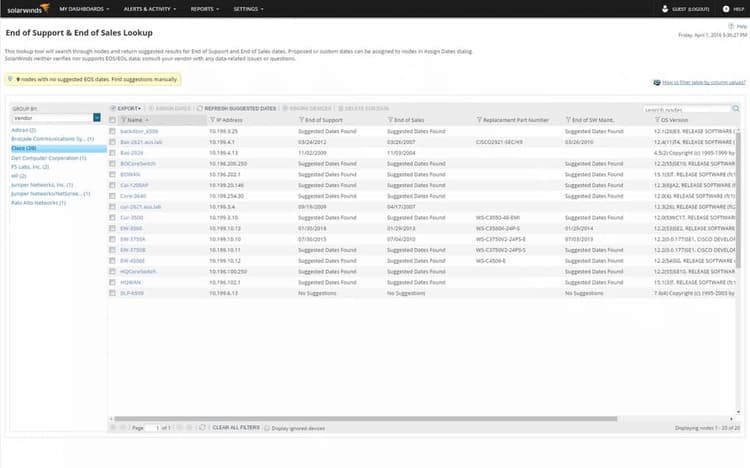 Network Inventory Software - Device Inventory Tool and Scanner | SolarWinds