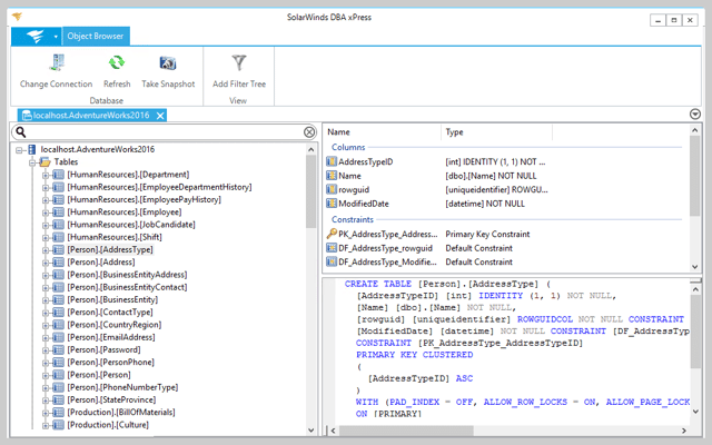 Free SQL Development Monitoring Tools—DBA xPress | SolarWinds