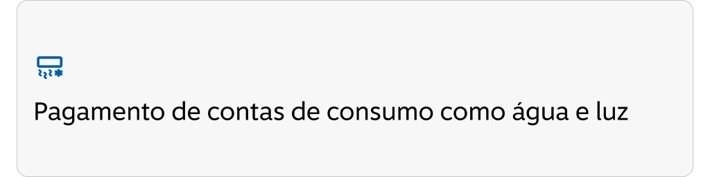 Pagamento de contas de consumo como água e luz