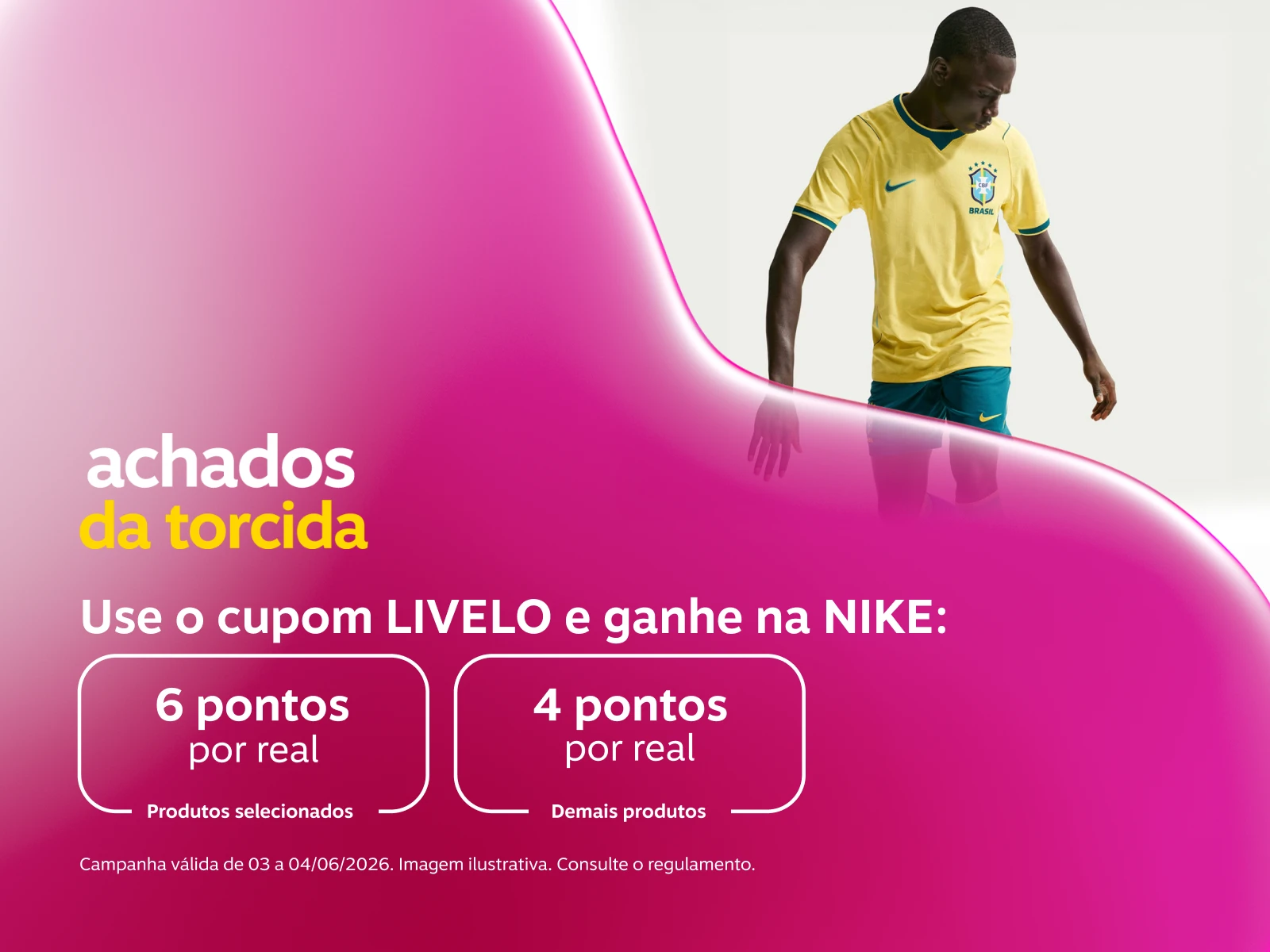 Use o cupom LIVELO e ganhe na NIKE: 6 pontos por real em produtos selecionados e