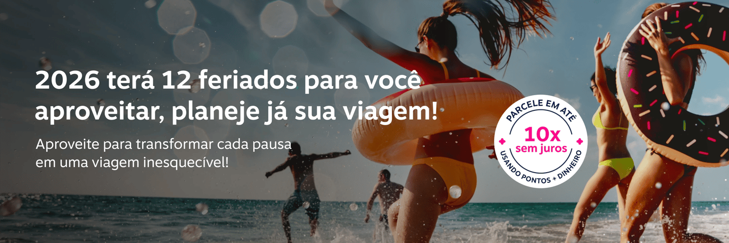 2026: O ano dos feriados perfeitos para viajar com pontos!