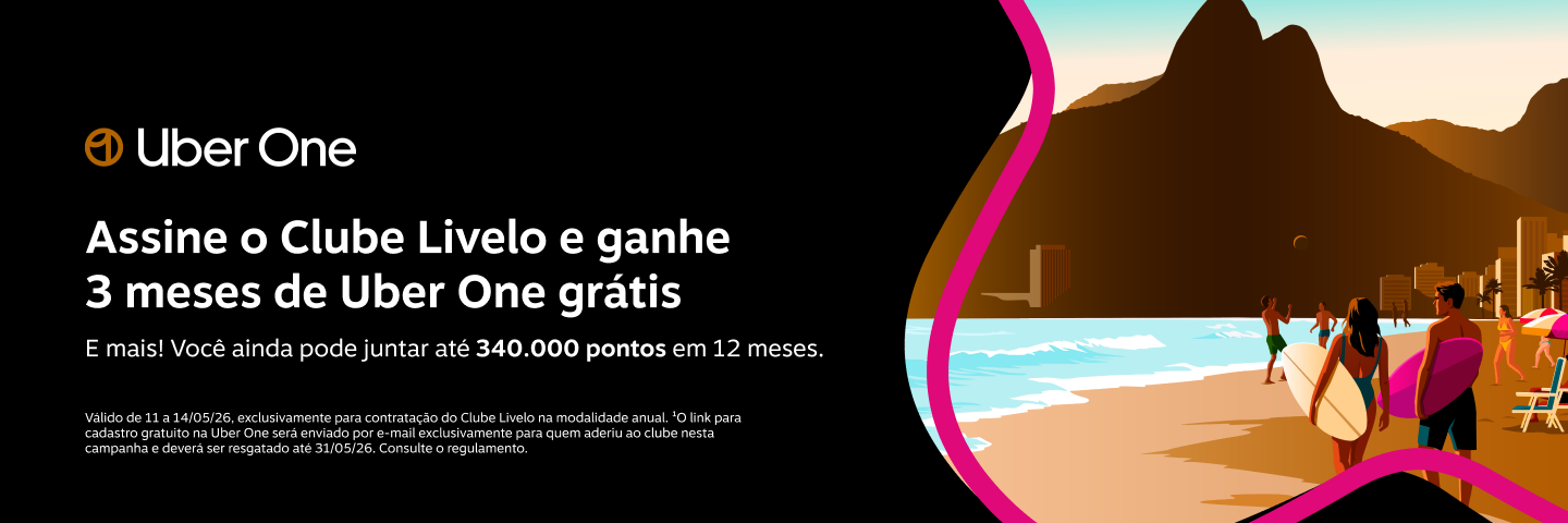 Assine o Clube Livelo e ganhe 3 meses de Uber One grátis