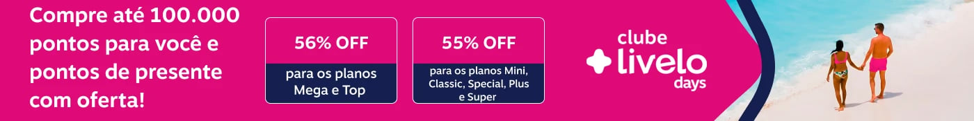 Compre até 100.000 pontos para você e pontos de presente com oferta! 56% OFF para os planos Mega e Top. 55% OFF para os planos Mini, Classic, Special, Plus e Super
