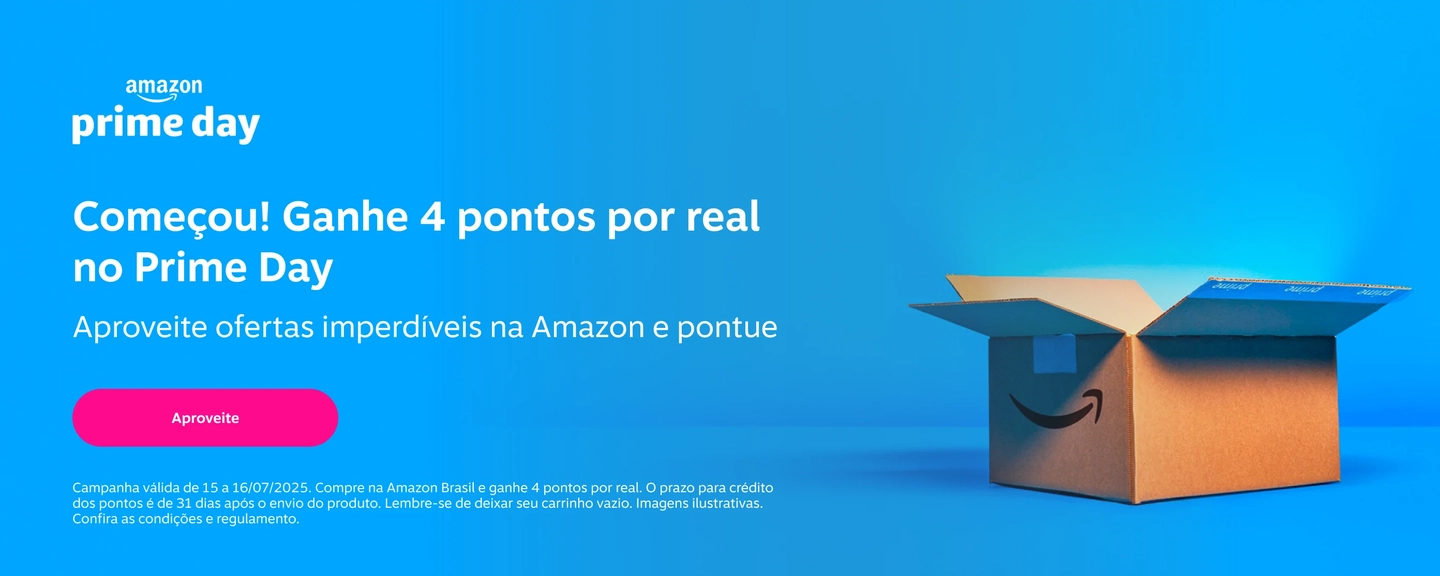Começou! Ganhe 4 pontos por real no Prime Day. Aproveite ofertas imperdíveis na Amazon e pontue