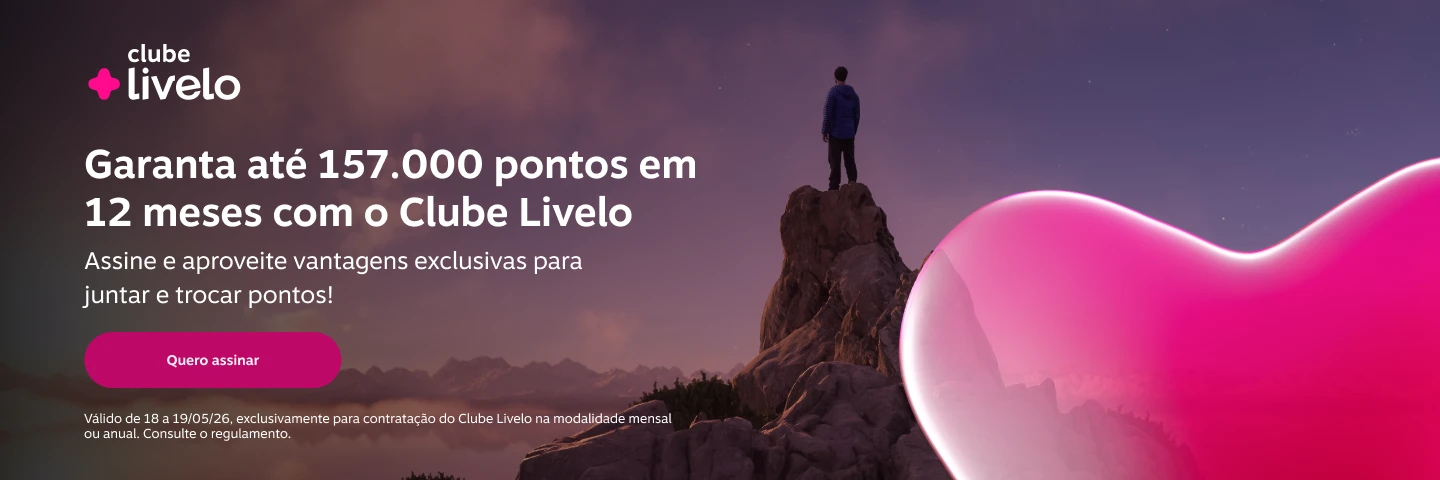 Garanta até 157.000 pontos em 12 meses com o Clube Livelo. Assine e aproveite vantagens exclusivas para juntar e trocar pontos!