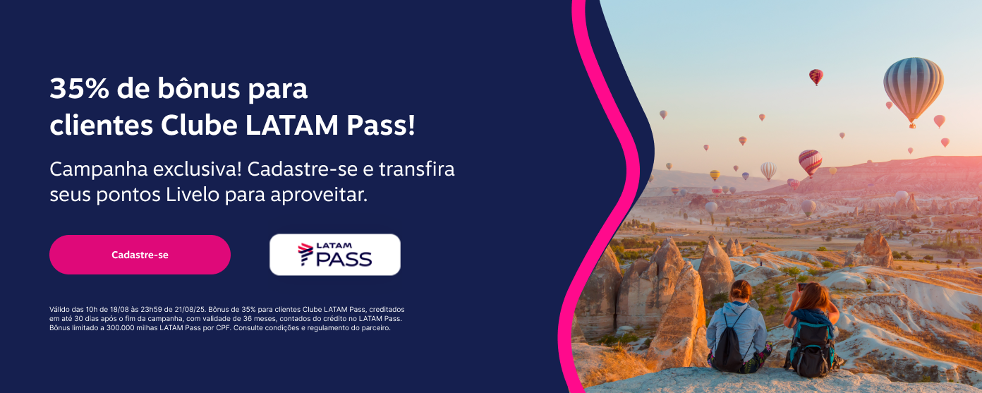 35% de bônus para clientes LATAM Pass!