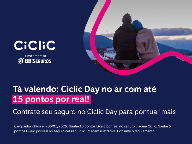 Tá valendo: Ciclic Day no ar com até 15 pontos por real!: Contrate seu seguro no Ciclic Day para pontuar mais
