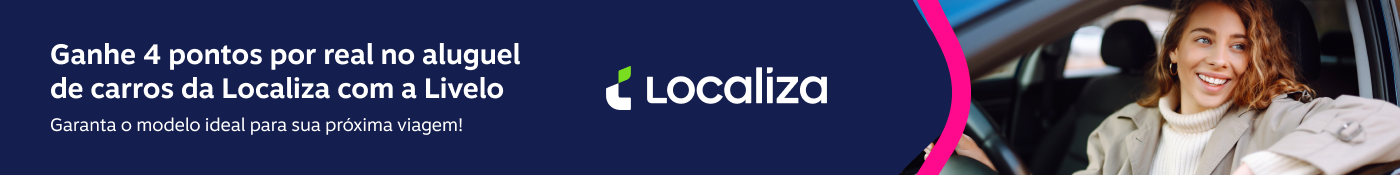 Ganhe 4 pontos por real no aluguel de carros da Localiza com a Livelo. Garanta o modelo ideal para sua próxima viagem.
