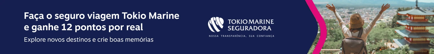 Faça o seguro Tokio Marine e ganhe 12 pontos por real. Explore novos destinos e crie boas memórias, imagem clicável, ir para https://www.livelo.com.br/ganhe-pontos-compre-pontue-partner/tokiomarine/TOM