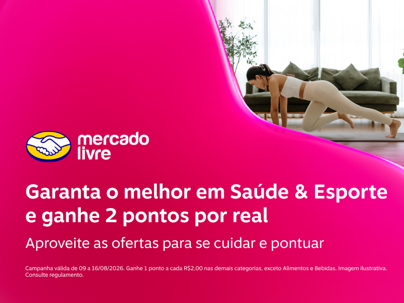 Garanta o melhor em Saúde & Esporte e ganhe 2 pontos por real. Aproveite as ofertas para se cuidar e pontuar