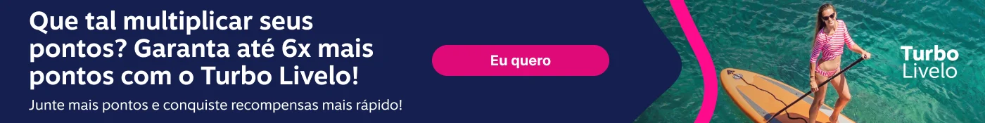 Que tal multiplicar seus pontos? Garanta até 6x mais pontos com o Turbo Livelo! Junte mais pontos e conquiste recompensas mais rápido!, imagem clicável, ir para https://www.livelo.com.br/turbo-livelo/turbinar