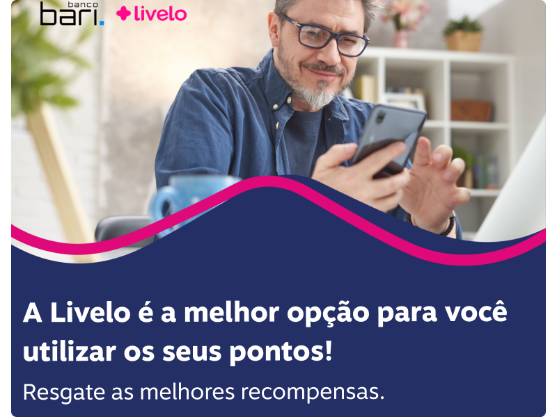 A Livelo é a melhor opção para você utilizar os seus pontos! Resgate as melhores recompensas no portfólio mais completo de parceiros. É muito simples de usar.