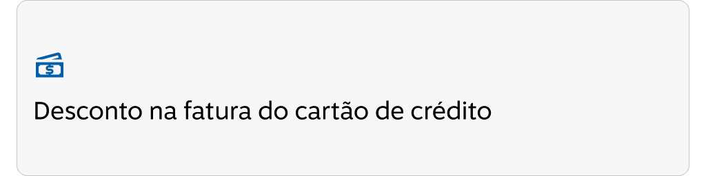 Desconto na fatura do cartão de crédito