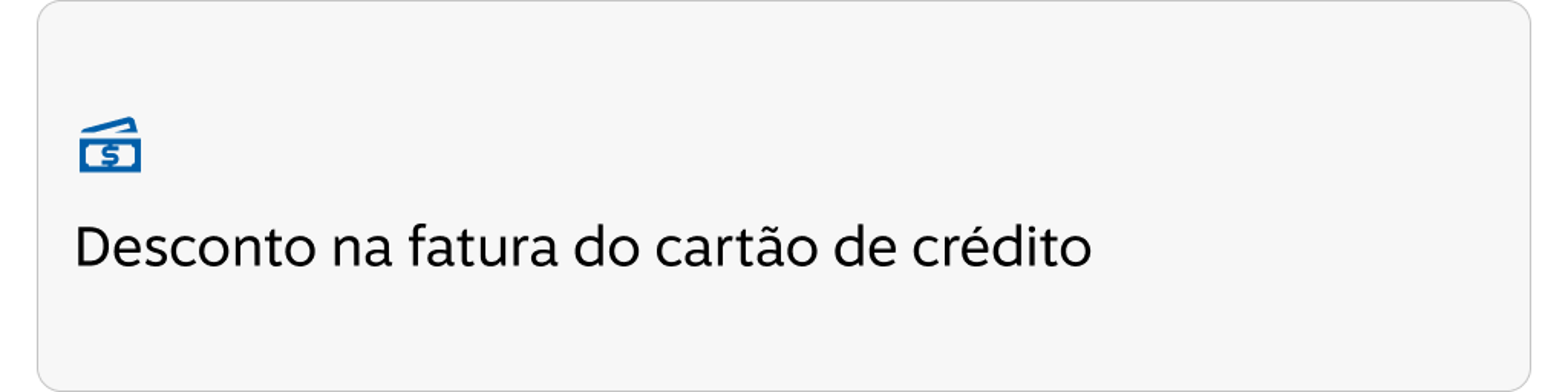 Desconto na fatura do cartão de crédito