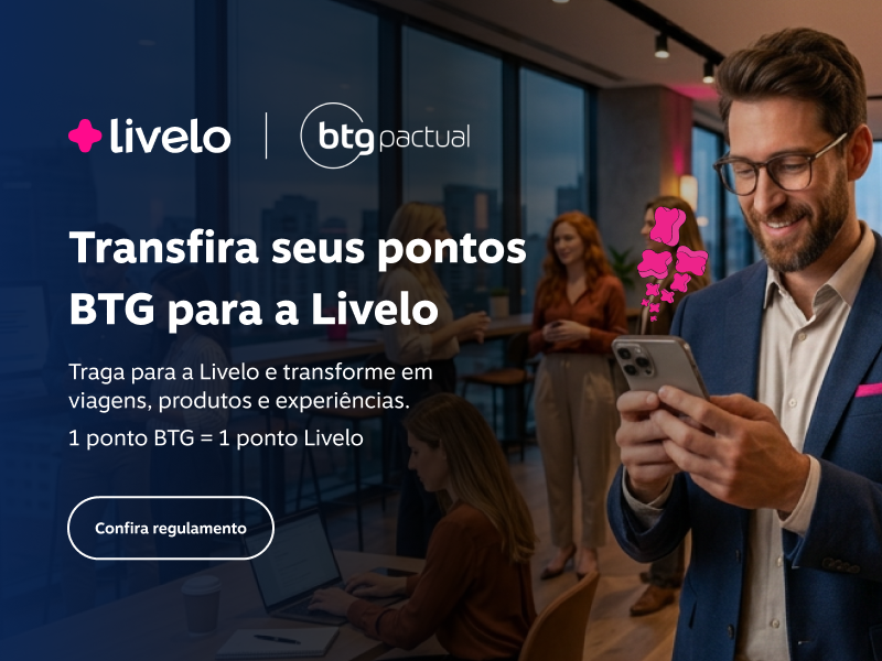 Transfira seus pontos BTG para a Livelo