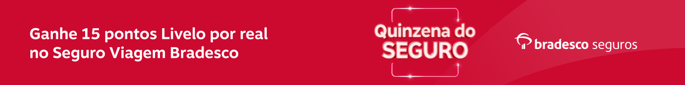 Sua viagem mais segura começa aqui! Faça um seguro viagem Bradesco e viaje sem preocupação!, imagem clicável, ir para https://www.livelo.com.br/juntar-pontos/parceiros/seguro-viagem-bradesco/BVP