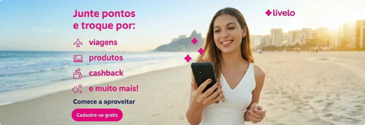 Viagens, produtos, cashback e muito mais