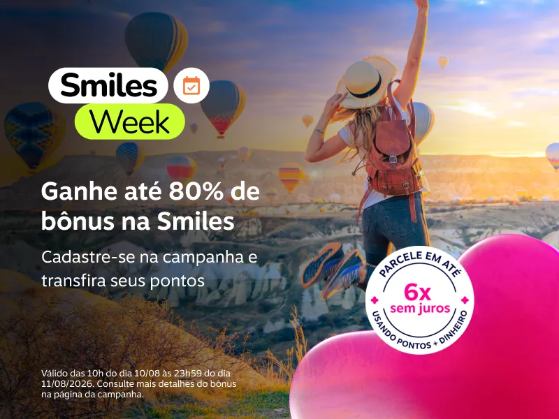 Ganhe até 80% de bônus na Smiles. Cadastre-se na campanha e transfira seus pontos