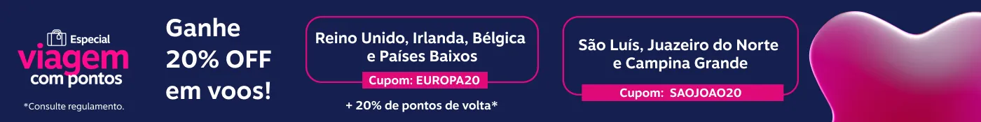 São Luís, Juazeiro do Norte e Campina Grande Cupom: EUROPA20