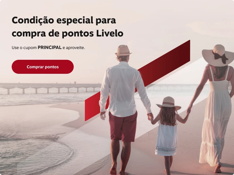 Condição especial para compra de pontos Livelo. Use o cupom PRINCIPAL e aproveite,