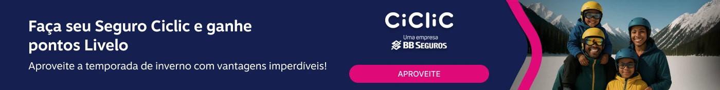 Faça seu Seguro Ciclic e ganhe pontos Livelo. Aproveite a temporada de inverno com vantagens imperdíveis!, imagem clicável, ir para https://www.livelo.com.br/juntar-pontos/parceiros/ciclic/CIC