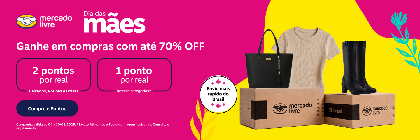 Envio mais rápido do Brasil. Aproveite as ofertas com até 70% OFF e ganhe: 2 pontos por real em Calçados, Roupas e Bolsas e 1 ponto por real para demais categorias, exceto Alimentos e Bebidas