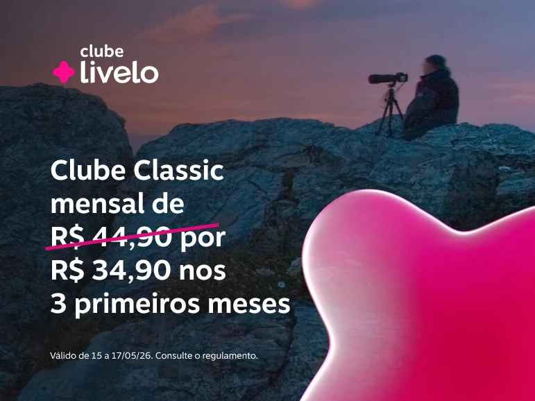 Clube Classic mensal de R$ 44,90 por R$ 34,90 nos 3 primeiros meses. Assine com 22% OFF por mês e aproveite vantagens para juntar e trocar pontos! 