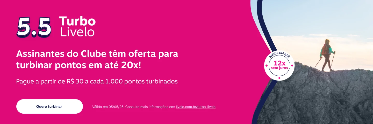 Assinantes do Clube têm oferta para turbinar pontos em até 20x! A cada 1.000 pontos turbinados, pague: R$ 30,50 para os planos Mini, Classic, Special, Plus e Super. R$ 30 para os planos Mega e Top 