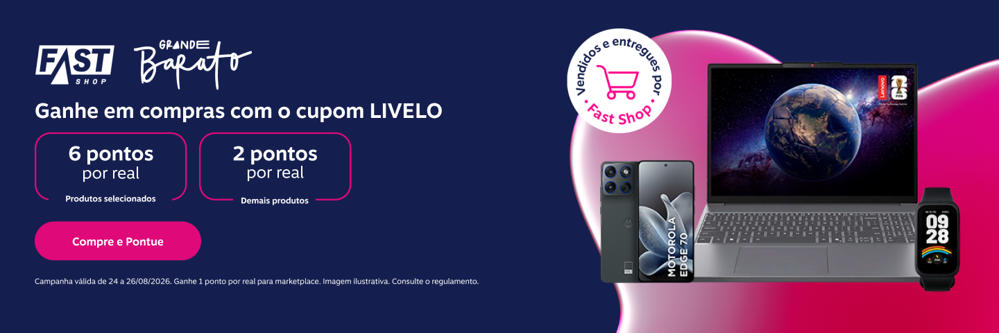 Ganhe em compras com o cupom LIVELO: 6 pontos por real em categorias selecionadas e 2 pontos por real para demais produtos