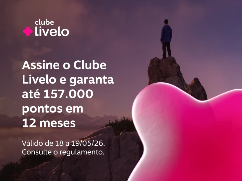 Garanta até 157.000 pontos em 12 meses com o Clube Livelo. Assine e aproveite vantagens exclusivas para juntar e trocar pontos!