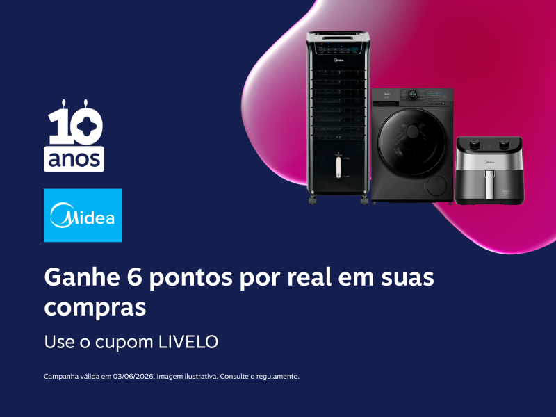 Ganhe 6 pontos por real em suas compras. Use o cupom LIVELO