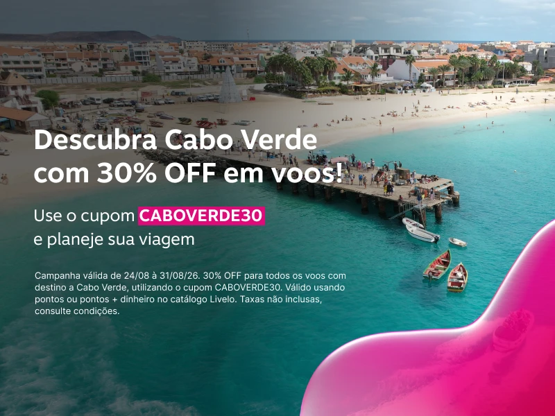 Descubra Cabo Verde com 30% de desconto em todos os voos Use o cupom CABOVERDE30 e planeje sua viagem agora mesmo