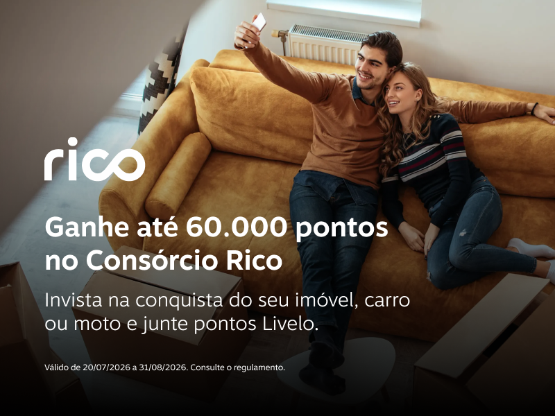 Ganhe até 60.000 pontos no Consórcio Rico