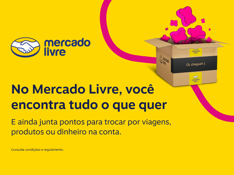 No Mercado Livre, você encontra tudo o que quer. E ainda junta pontos para trocar por viagens, produtos ou dinheiro na conta.