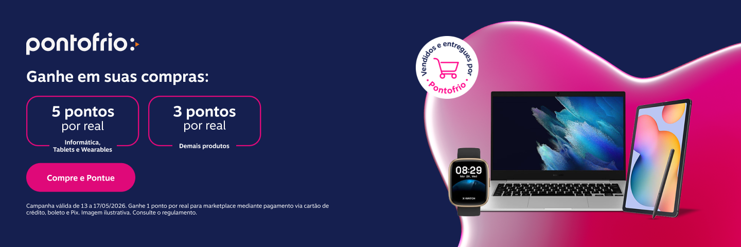  vendidos e entregues por Pontofrio. Ganhe em suas compras: 5 pontos por real em Informática, Tablets e Wearables e 3 pontos por real para demais produtos
