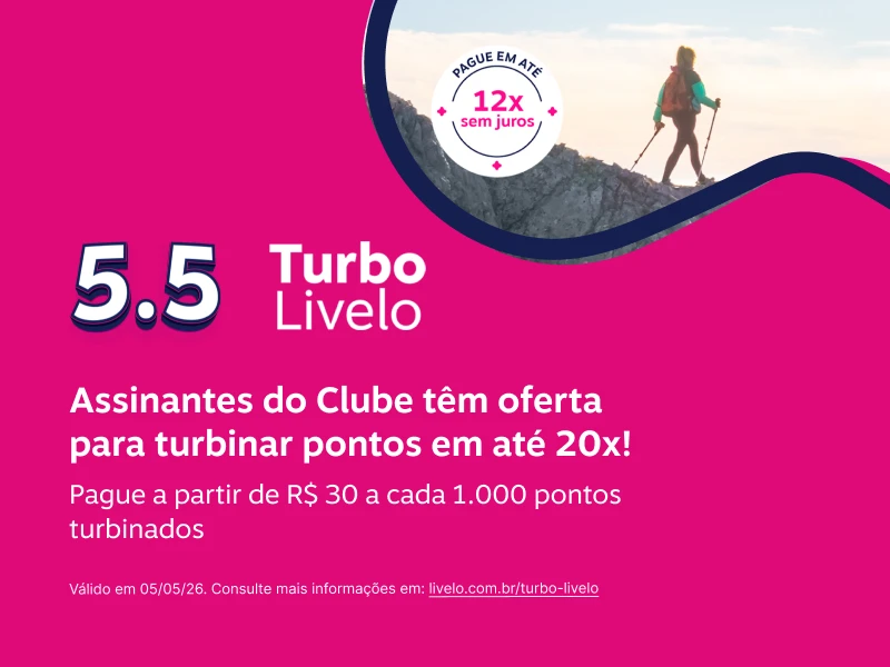 Assinantes do Clube têm oferta para turbinar pontos em até 20x! A cada 1.000 pontos turbinados, pague: R$ 30,50 para os planos Mini, Classic, Special, Plus e Super. R$ 30 para os planos Mega e Top 
