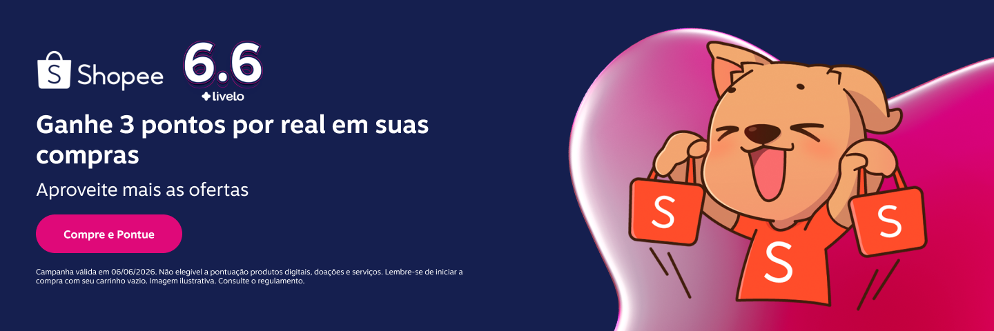 Ganhe 3 pontos por real em suas compras. Aproveite mais as ofertas